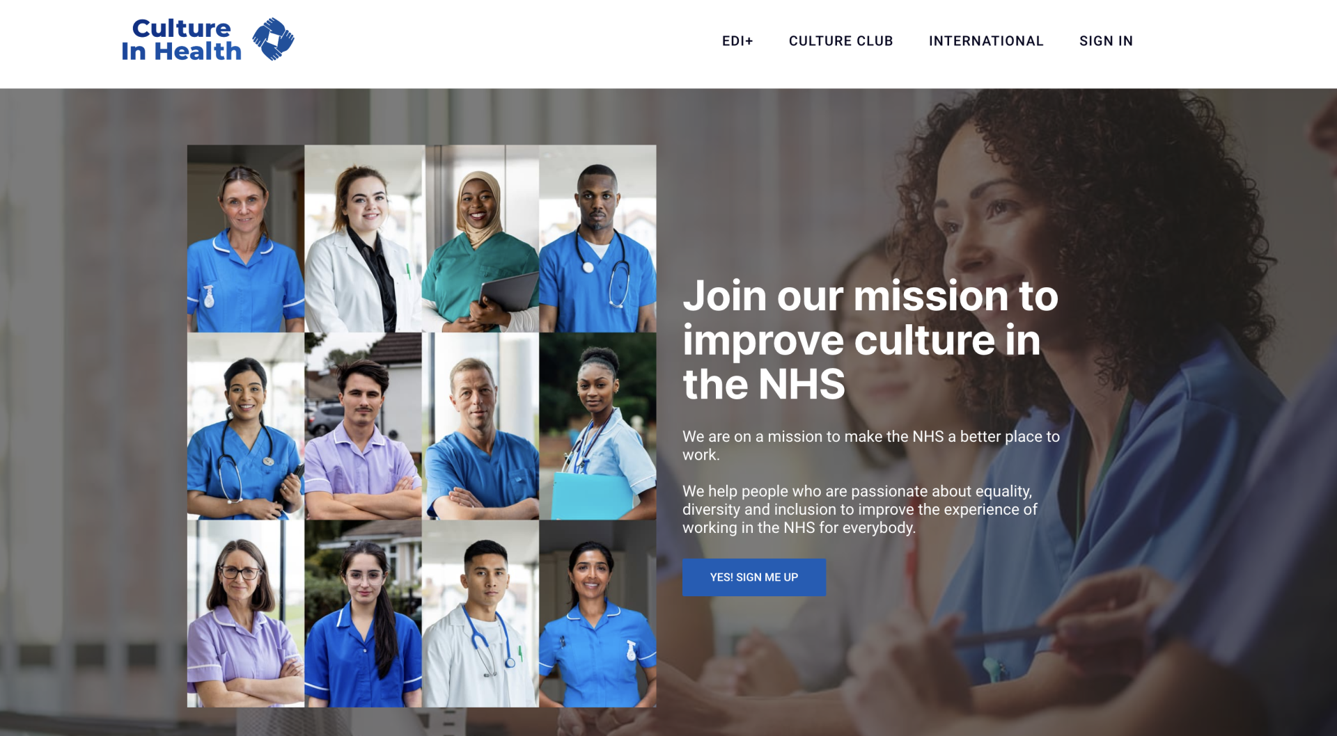 The Culture in Health website